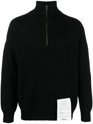 Ballantyne pull en cachemire à col zippé - Noir