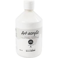 Creativ Company Acryl verf, semi-glanzend, dekkend, wit, 500 ml/ 1 fles
