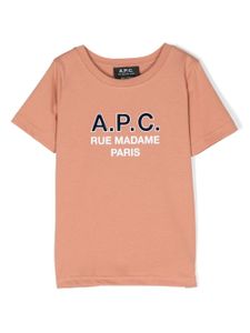 A.P.C. KIDS t-shirt en coton à logo floqué - Orange