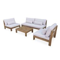 sweeek - Houten loungeset premium, 5 zitplaatsen