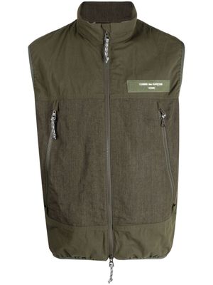 Comme des Garçons Homme gilet zippé à patch logo - Vert