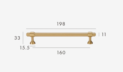 NurlinLux Massief Messing Franse T-Bar Handgrepen