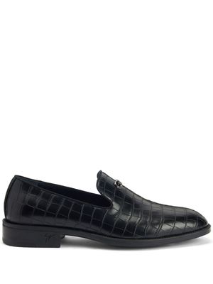 Giuseppe Zanotti mocassins Imrham à effet peau de crocodile - Noir
