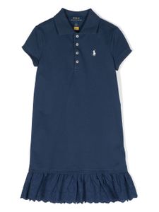 Ralph Lauren Kids robe en coton à logo brodé - Bleu