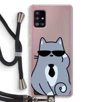Cool cat: Samsung Galaxy A51 5G Transparant Hoesje met koord