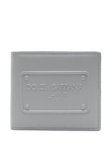 Dolce & Gabbana portefeuille en cuir à logo embossé - Gris