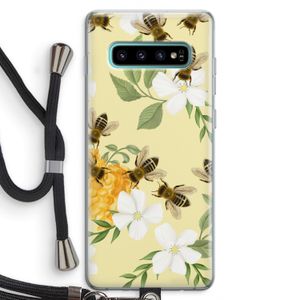 No flowers without bees: Samsung Galaxy S10 Plus Transparant Hoesje met koord