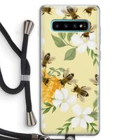 No flowers without bees: Samsung Galaxy S10 Plus Transparant Hoesje met koord