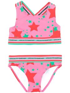 Stella McCartney Kids bikini imprimé à finitions à logo - Rose