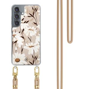 Samsung Galaxy S25 hoesje met beige koord - In bloom