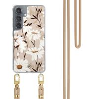 Samsung Galaxy S25 hoesje met beige koord - In bloom