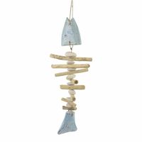 Raam- of Wanddecoratie Vis van Drijfhout Light Bluewash (Model 1)