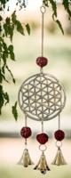 Windbel Bloem des Levens met Rudraksha zaden - Spiritualiteit - Spiritueelboek.nl