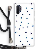 Blauwe stippen: Samsung Galaxy Note 10 Plus Transparant Hoesje met koord