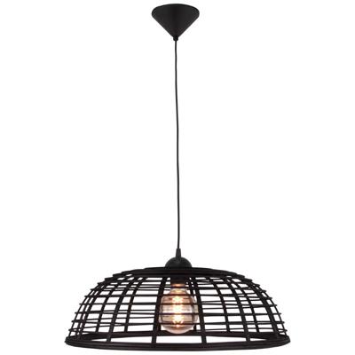 Brilliant Zwarte rotan hanglampCrosstown Ø 48cm - 99190/76