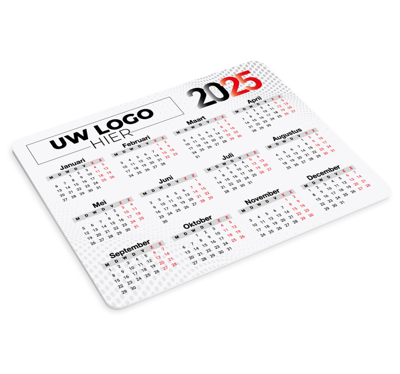 Kalender 2025 met logo Muismat met naam