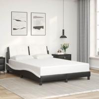Bedframe zonder matras "Zadar" kunstleer zwart en wit 140x190 cm
