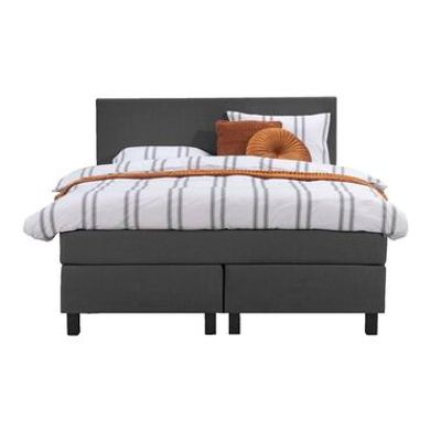 Boxspring Liv egaal - antraciet - 140x200 cm - vierkante poot - Leen Bakker