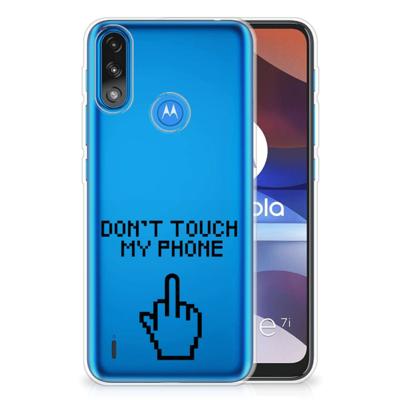 Motorola Moto E7/E7i Power Silicone-hoesje Finger Don't Touch My Phone Motorola Moto E7/E7i Power Silicone-hoesje Finger Don't Touch My Phone