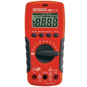 Benning MM 1-3 Digitale Multimeter Cat III 600V 1000VDC / 750VAC