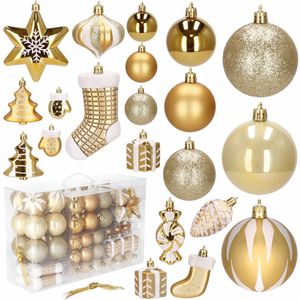 Kerstballen 77 Stuks Goud/Wit