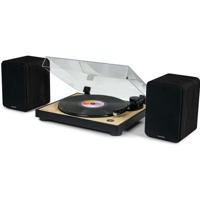 THOMSON WS600DUO - Set van 2 luidsprekers met houten kist - 100W - Bluetooth 5.0 - 2 RCA-uitgangen - Zwart
