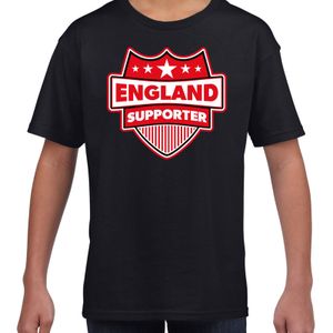 Engeland / England schild supporter t-shirt zwart voor kinderen