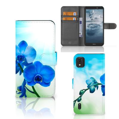Nokia C2 2nd Edition Hoesje Orchidee Blauw - Cadeau voor je Moeder