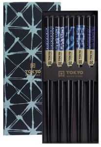 Tokyo Design Studio - Chopsticks Set - Blue Mixed Designs - 5 paar