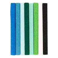 Creativ Company Crêpepapier, vel 25x60 cm, crêpe-verhouding: 180%, 105 gr, blauw/groen harmonie, 8 vel/ 1 doos