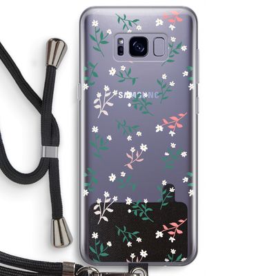 Small white flowers: Samsung Galaxy S8 Transparant Hoesje met koord