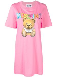 Moschino robe à logo imprimé - Rose