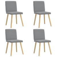 Eetkamerstoelen 4 st stof lichtgrijs
