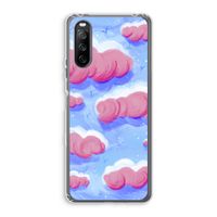 Roze wolken met vogels: Sony Xperia 10 III Transparant Hoesje Roze wolken met vogels: Sony Xperia 10 III Transparant Hoesje
