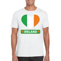 Ierland hart vlag t-shirt wit heren