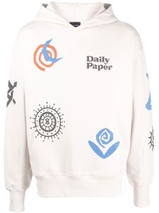 Daily Paper hoodie en coton à imprimé graphique - Blanc