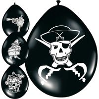8x stuks Piraten ballonnen versiering   - - thumbnail