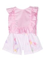 Lapin House ensemble short-haut à fleurs - Rose