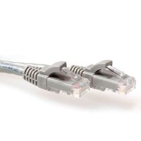 ACT Grijze 0,25 meter U/UTP CAT6 patchkabel snagless met RJ45 connectoren