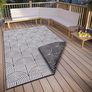 Dubbelzijdig Buitenkleed Flatweave - Zwart maat: 150x80cm - materiaal: Polypropyleen - Dekbed-Discounter.nl