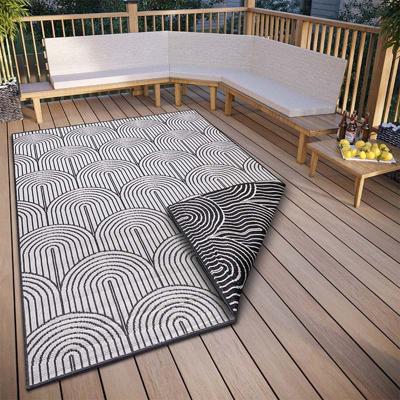 Dubbelzijdig Buitenkleed Flatweave - Zwart maat: 330x240cm - materiaal: Polypropyleen - Dekbed-Discounter.nl