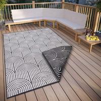 Dubbelzijdig Buitenkleed Flatweave - Zwart maat: 150x80cm - materiaal: Polypropyleen - Dekbed-Discounter.nl