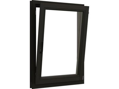 Trendhout Draai/kiepraam - 77,4x107,4 cm - rechtsdraaiend - zwart - incl. raambeslag- - - Trendhout