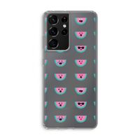 Smiley watermeloenprint: Samsung Galaxy S21 Ultra Transparant Hoesje