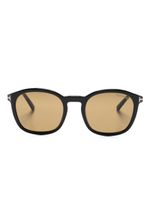 TOM FORD Eyewear lunettes de soleil rondes à effet écailles de tortue - Noir - thumbnail