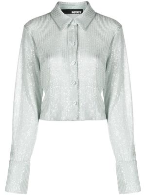ROTATE BIRGER CHRISTENSEN cardigan boutonné à sequins - Bleu