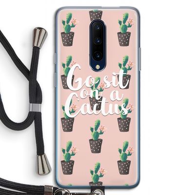 Cactus quote: OnePlus 7 Pro Transparant Hoesje met koord