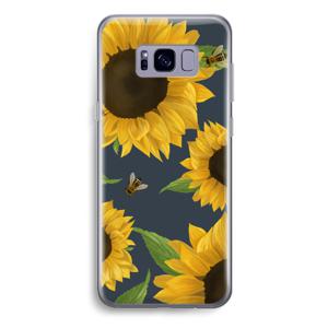 Sunflower and bees: Samsung Galaxy S8 Plus Transparant Hoesje