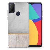 Alcatel 1S (2021) Bumper Hoesje Wood Concrete