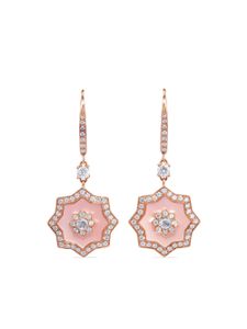 David Morris boucles d'oreilles en or rose 18ct pavées de diamants